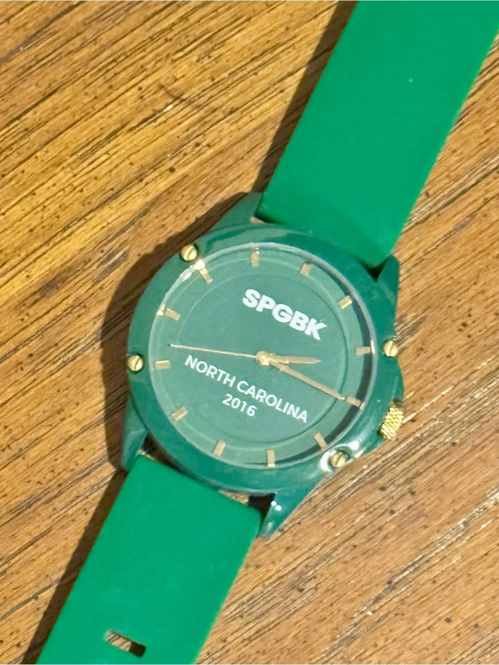 SPGBK Green Silicone Watch/ Gold Hardware. LIKE NEW.